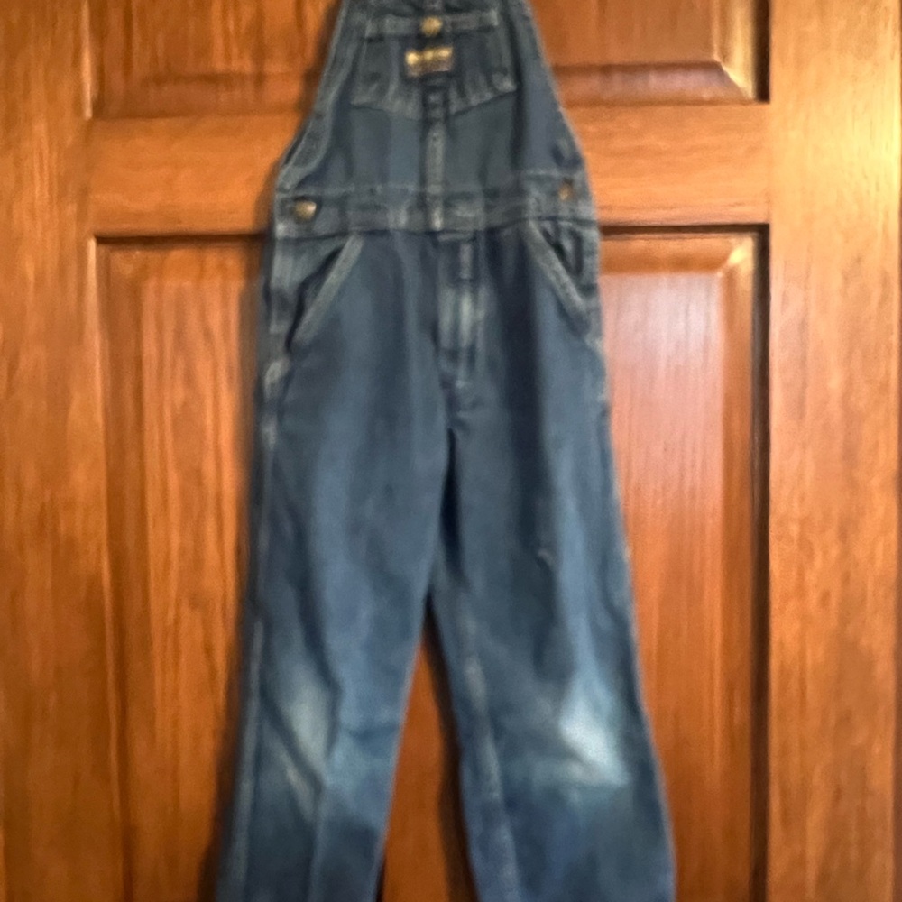 Vintage OshKosh B'gosh Overalls Youth Size 5 Blue Denim VESTBAK Made USA 90s